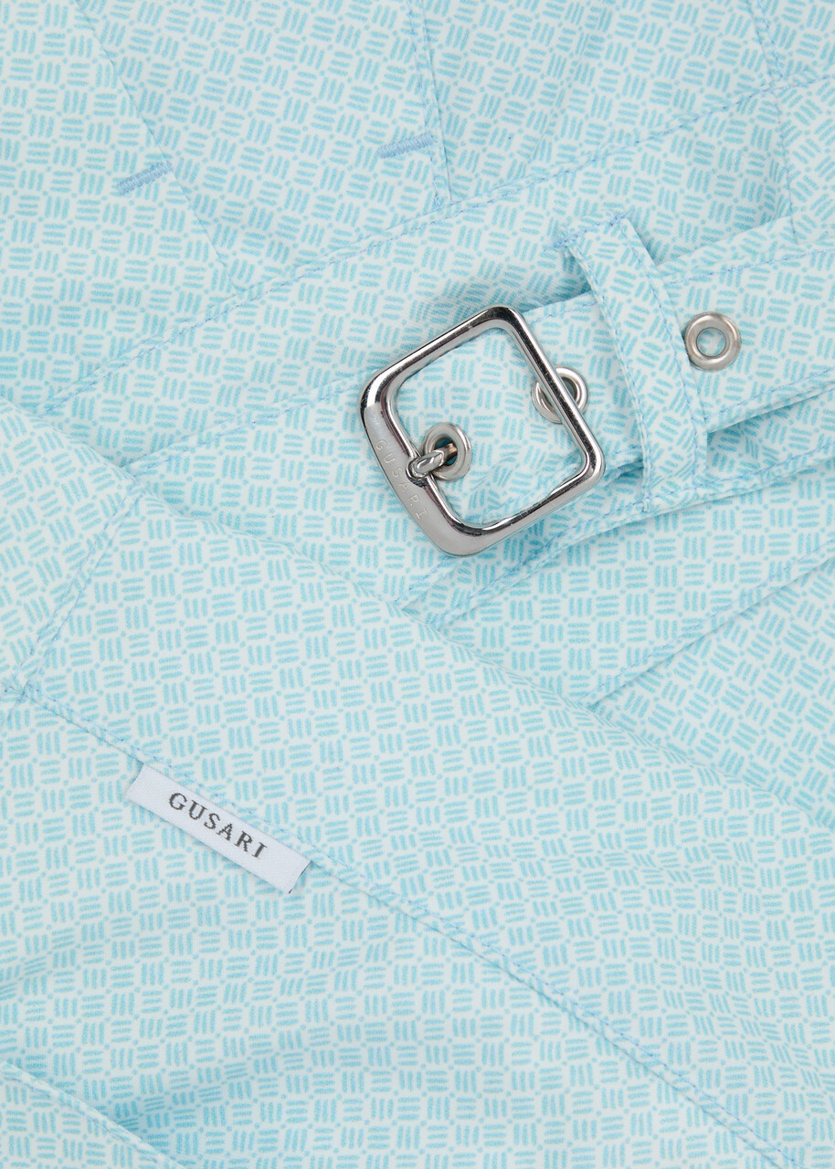 Gusari The London Printed Shell Swim Shorts Aqua