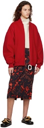 JW Anderson Red Oversized Bomber Jacket
