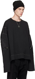 NICOLAS ANDREAS TARALIS Black Paneled Sweatshirt