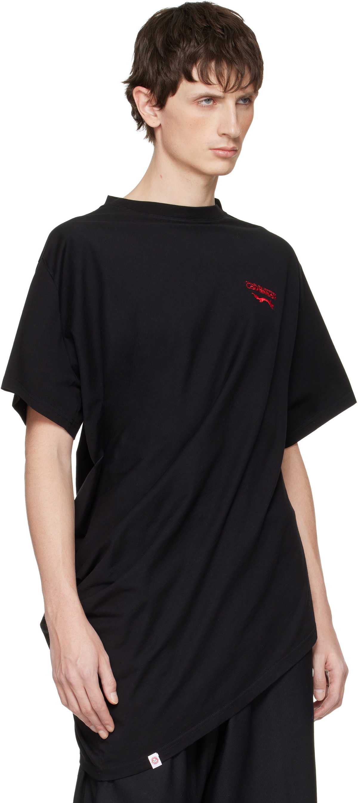 Charles Jeffrey LOVERBOY Black Topsy Turvy T-shirt