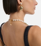 Self-Portrait Faux pearl-embellished drop earrings