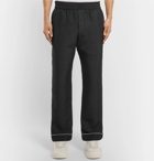 Valentino - Piped Silk Drawstring Trousers - Men - Black