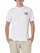 MC2 Saint Barth Man Cotton T-shirt With Porto Cervo Postcard Front And Back Print | Alessandro Enriquez Special Edition