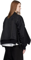 sacai Black Nylon Twill Bomber Jacket