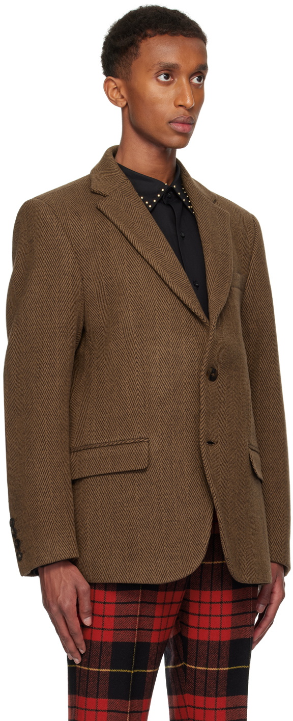 Ernest W. Baker Brown Classic Single-Breasted Blazer