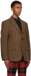 Ernest W. Baker Brown Classic Single-Breasted Blazer