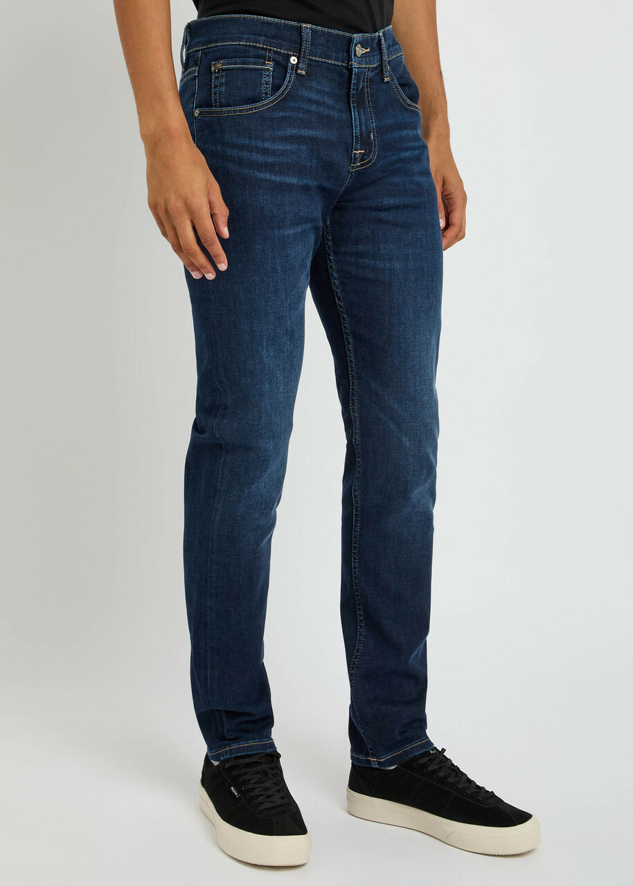 7 For All Mankind Slimmy Tapered-leg Jeans Dark Blue