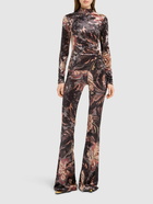 ETRO Printed Flared Jersey Pants