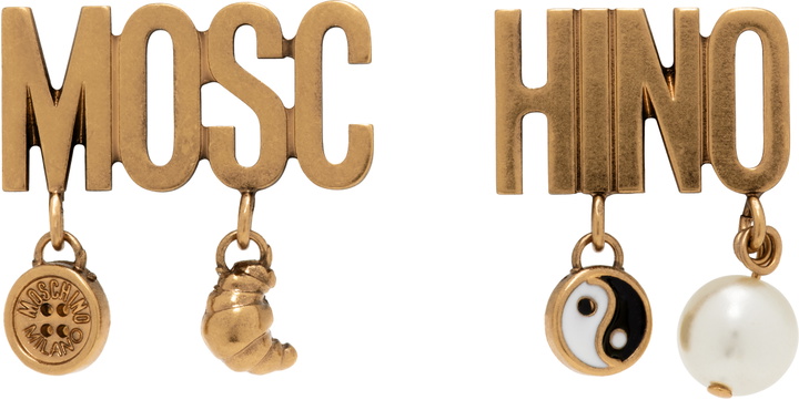 Photo: Moschino Gold Lettering Drop Earrings