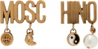 Moschino Gold Lettering Drop Earrings
