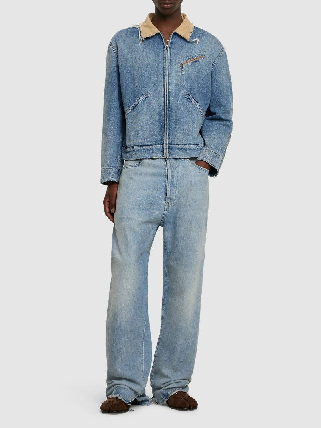 MAISON MARGIELA Cotton Denim Workwear Zip Jacket Maison Margiela