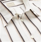 L.E.J - Striped Cotton and Silk-Blend Shirt - White