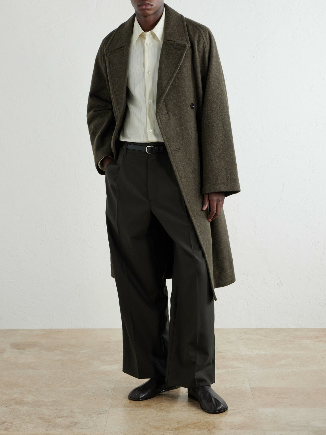 LEMAIRE - Double-Breasted Wool and Alpaca-Blend Felt Coat - Brown