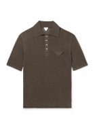 Bottega Veneta - Terry-Trimmed Linen and Cotton-Blend Polo Shirt - Brown