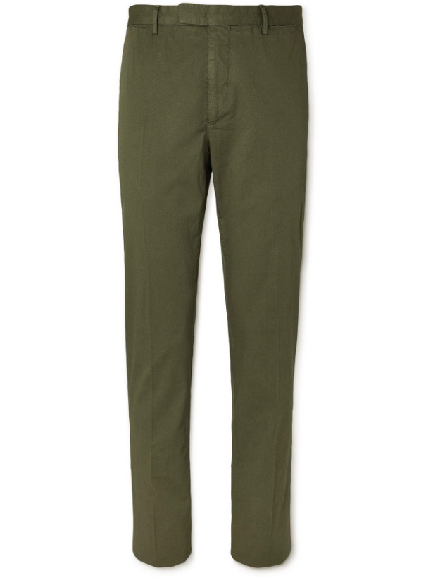 Photo: BOGLIOLI - Slim-Fit Stretch-Cotton Twill Suit Trousers - Green