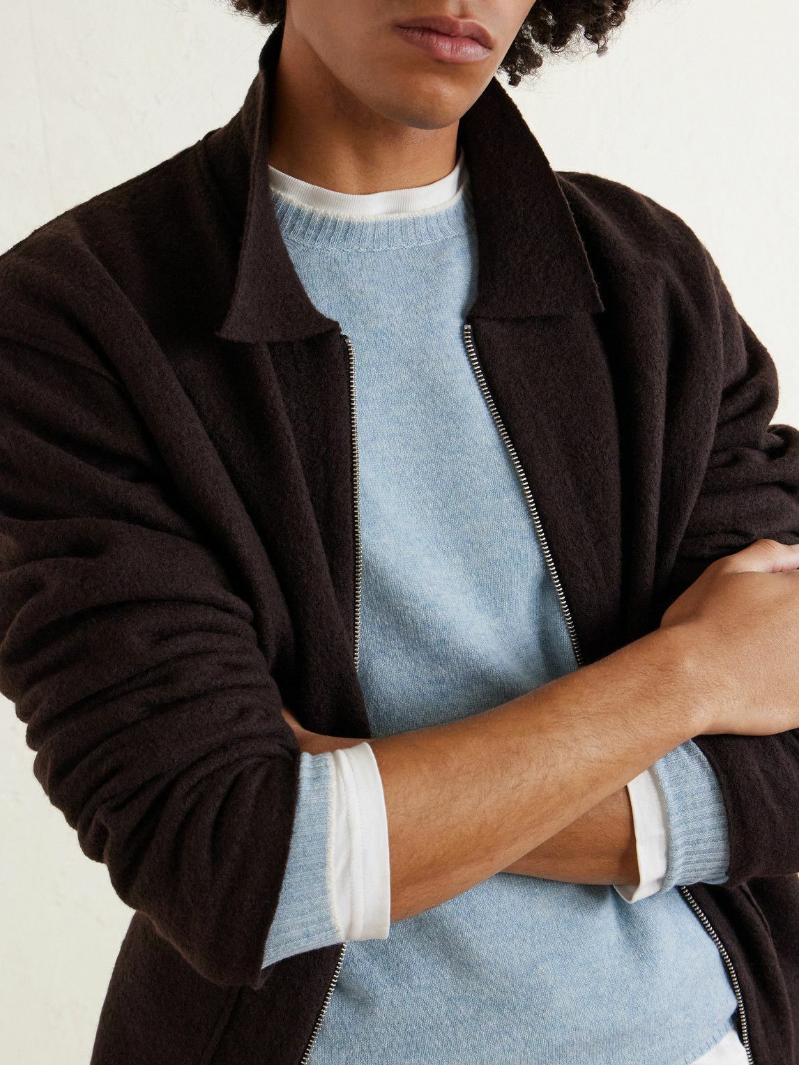 FEDELI - Argentina Persia Cashmere Sweater - Blue Fedeli