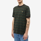 Fred Perry Authentic Men's Jacquard T-Shirt in Night Green