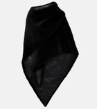 Balenciaga Shearling-trimmed leather scarf
