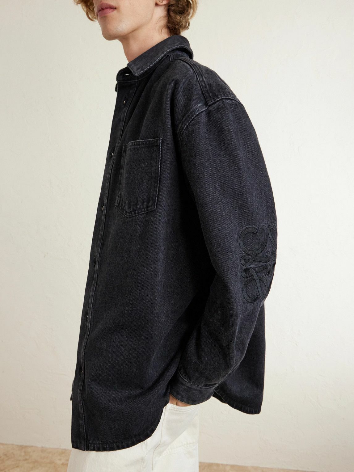 LOEWE - Anagram Logo-Embroidered Denim Overshirt - Black