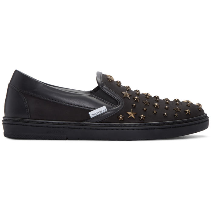 Photo: Jimmy Choo Black Star Grove Slip-On Sneakers