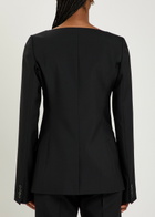 Calvin Klein Camille Scoop-neck Wool Blazer Black