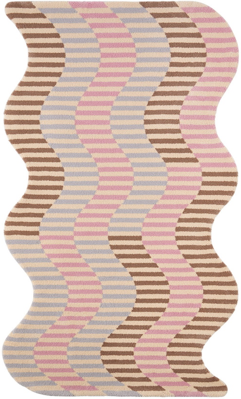 Photo: Okej SSENSE Exclusive Pink & Brown Ripple Rug