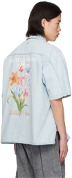 Wooyoungmi Blue Floral Denim Shirt