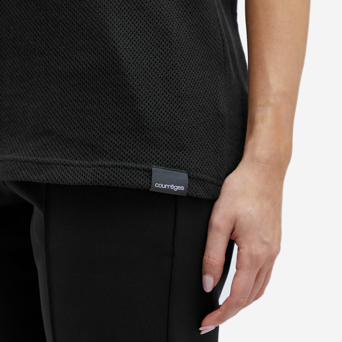 Courrèges Women's Sports Mesh Tank Top in Black