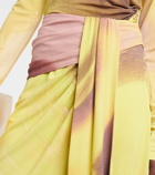 Simkhai Anika printed draped midi skirt