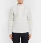 Ralph Lauren Purple Label - Cable-Knit Wool and Cashmere-Blend Mock-Neck Sweater - Men - Ivory