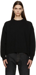 Paco Rabanne Black Oversized Asymmetrical Sweater