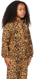 Mini Rodini Kids Beige Leopard Fleece Jacket