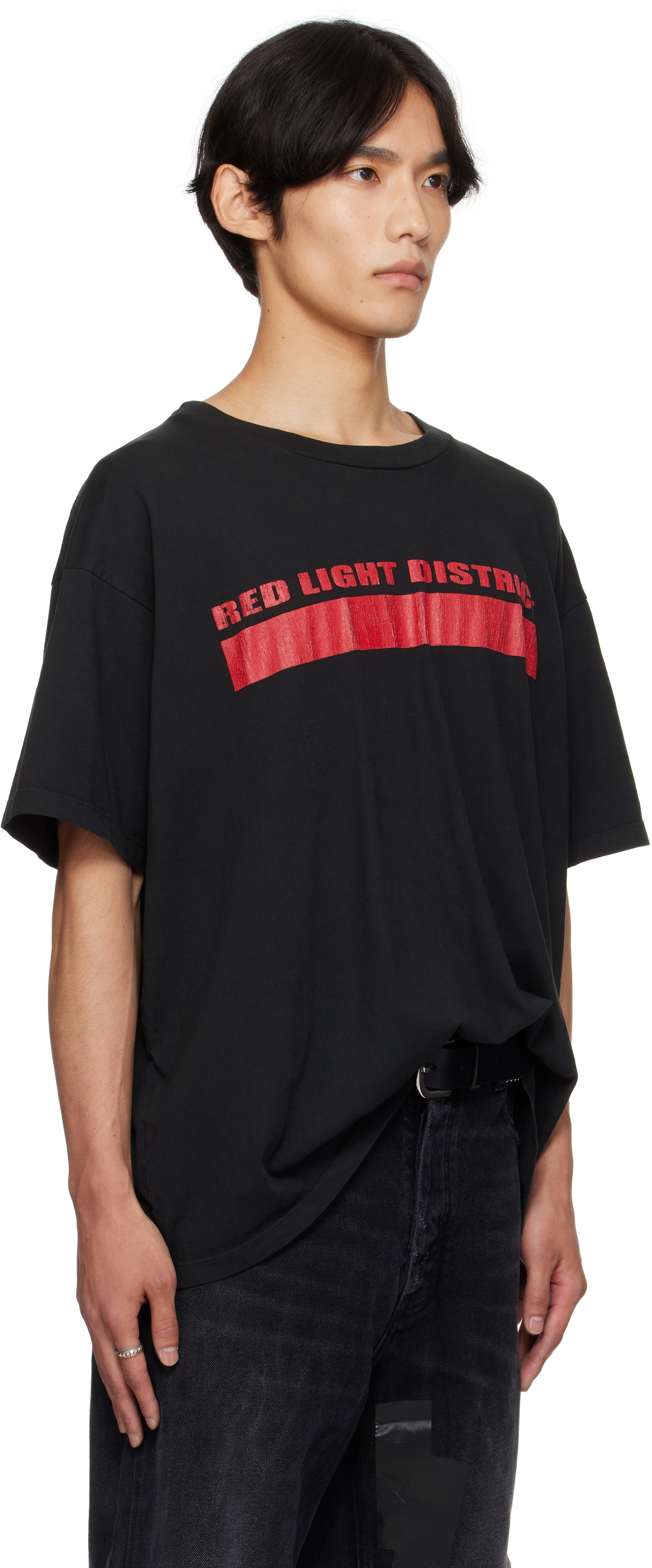 ALEXANDER DIGENOVA Black 'Red Light District' T-shirt