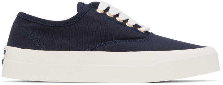 Photo: Maison Kitsuné Navy Laced Sneakers