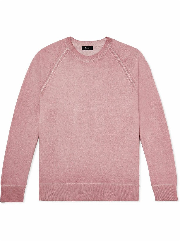 Photo: Theory - Jaipur Cotton-Blend Sweater - Pink