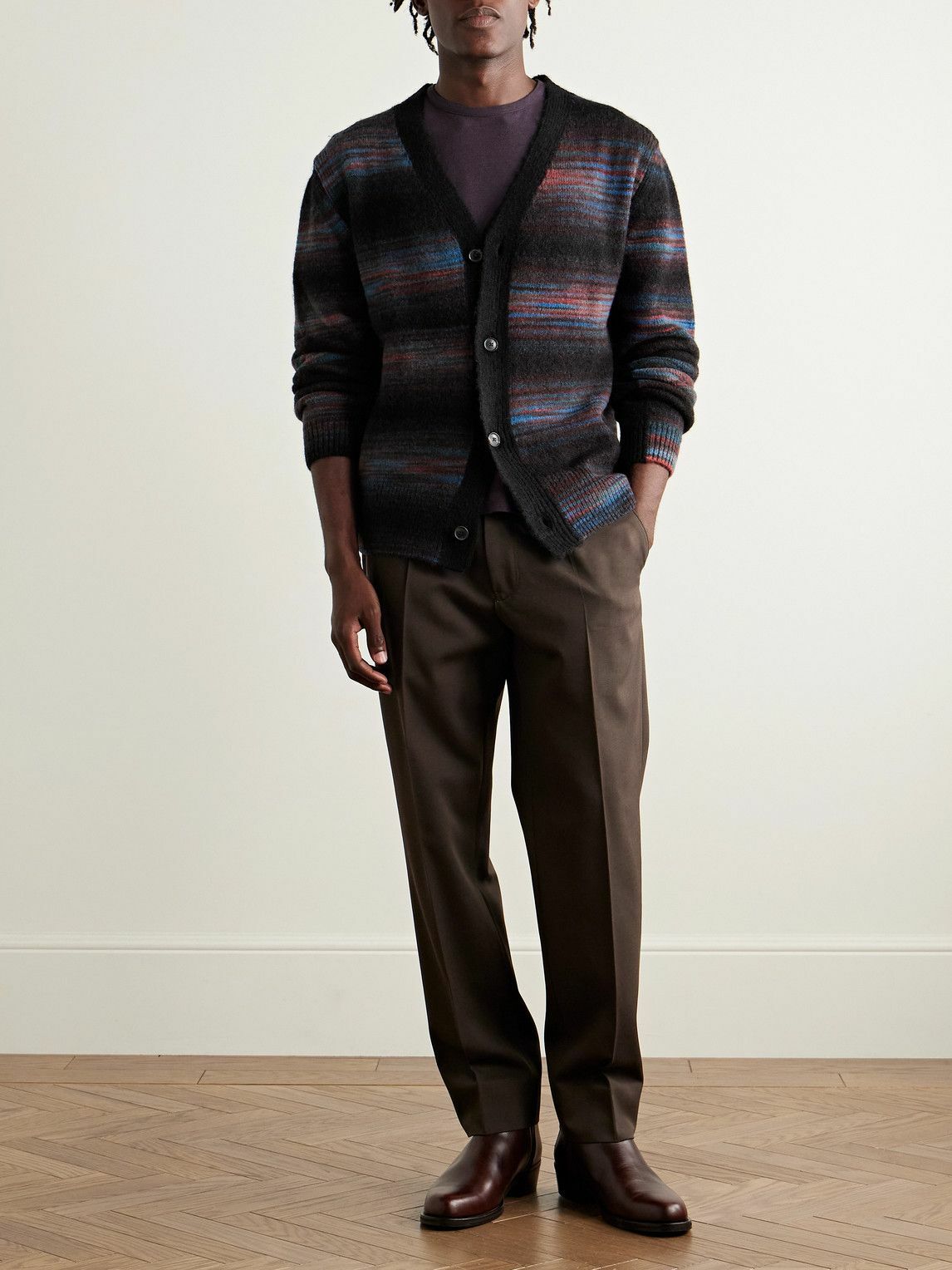 Paul Smith - Striped Knitted Cardigan - Black