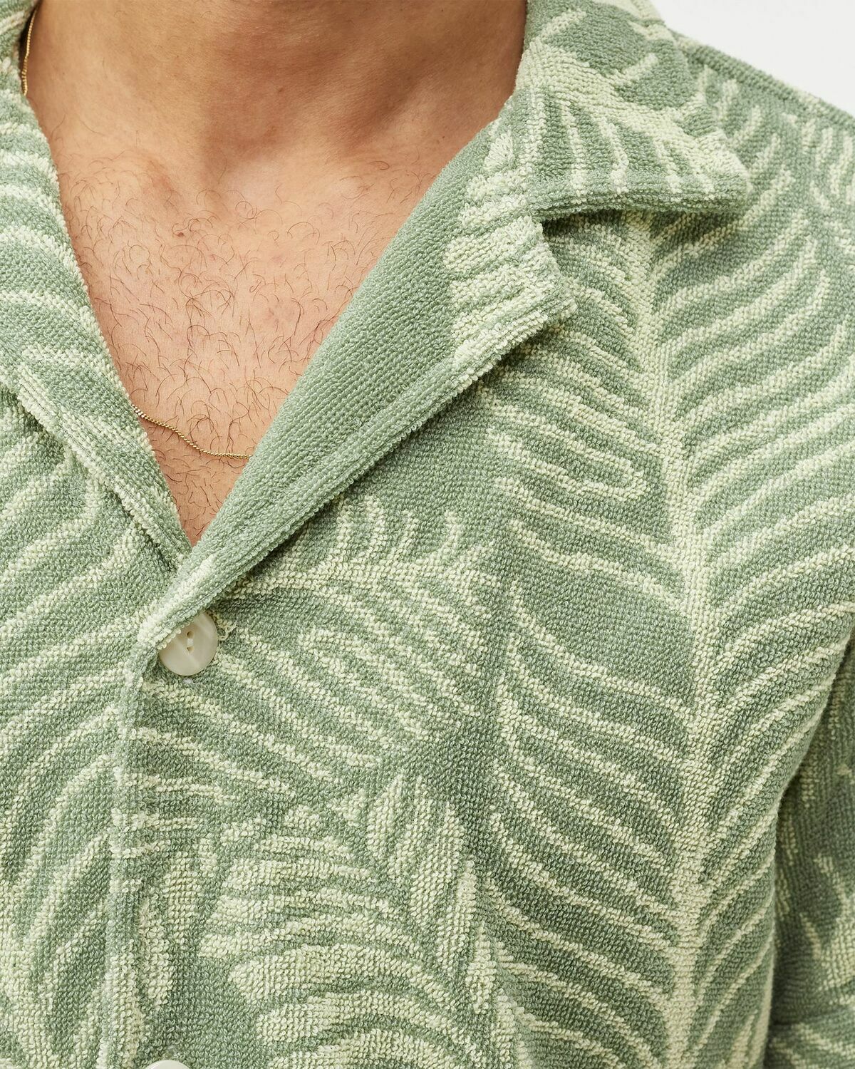 Oas Banana Leaf Terry Shirt Green Shortsleeves OAS