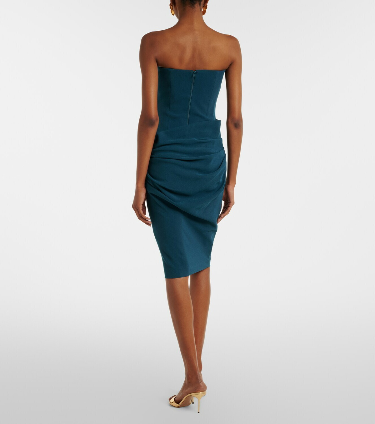Alex Perry Gathered bustier dress