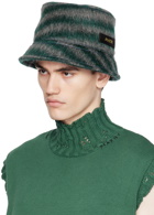 Marni Green & Gray Striped Bucket Hat