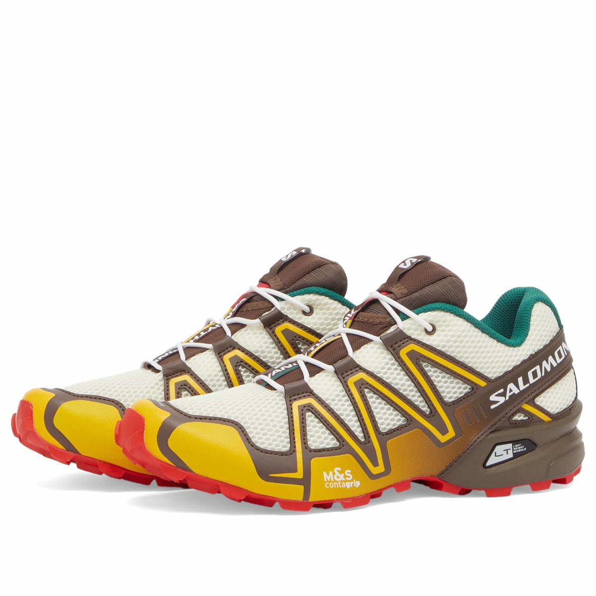 Salomon Men's x Vandy The Pink Speedcross 3 Sneaker in Vanilla Ice/Shopping Bag/Posy Green