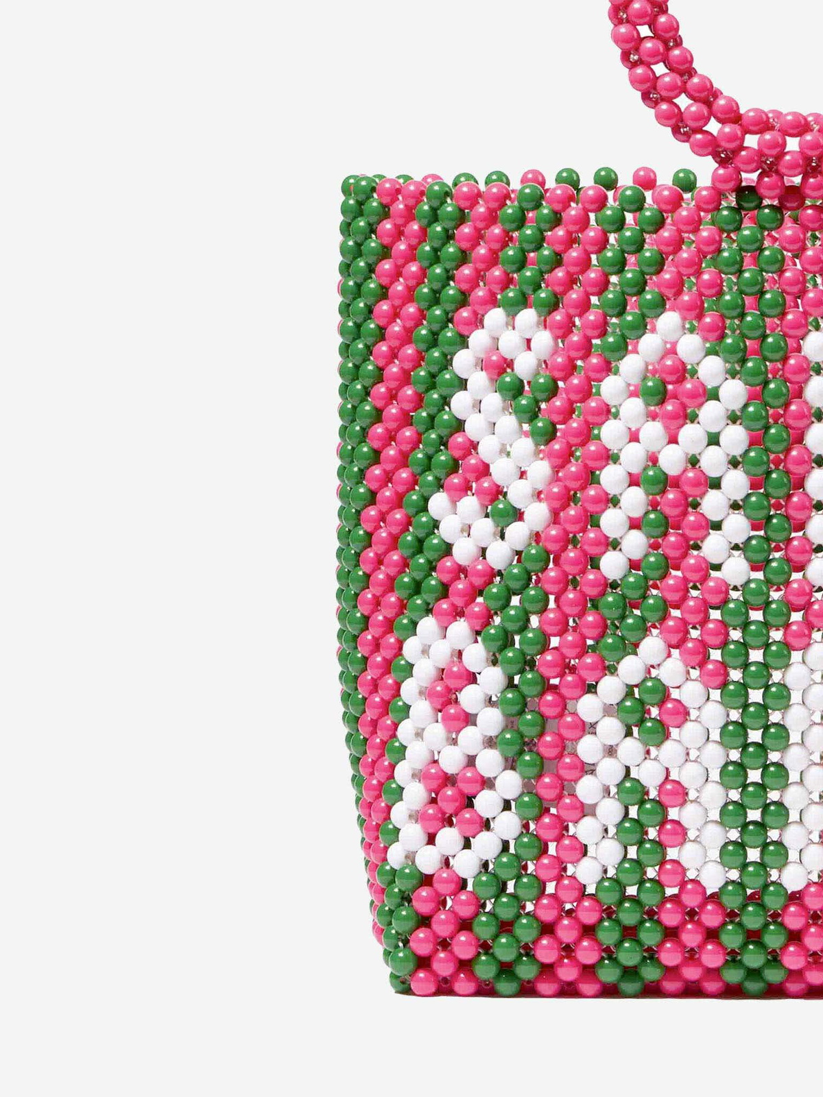 MC2 Saint Barth Beaded Handbag With Pink And Green Stripes