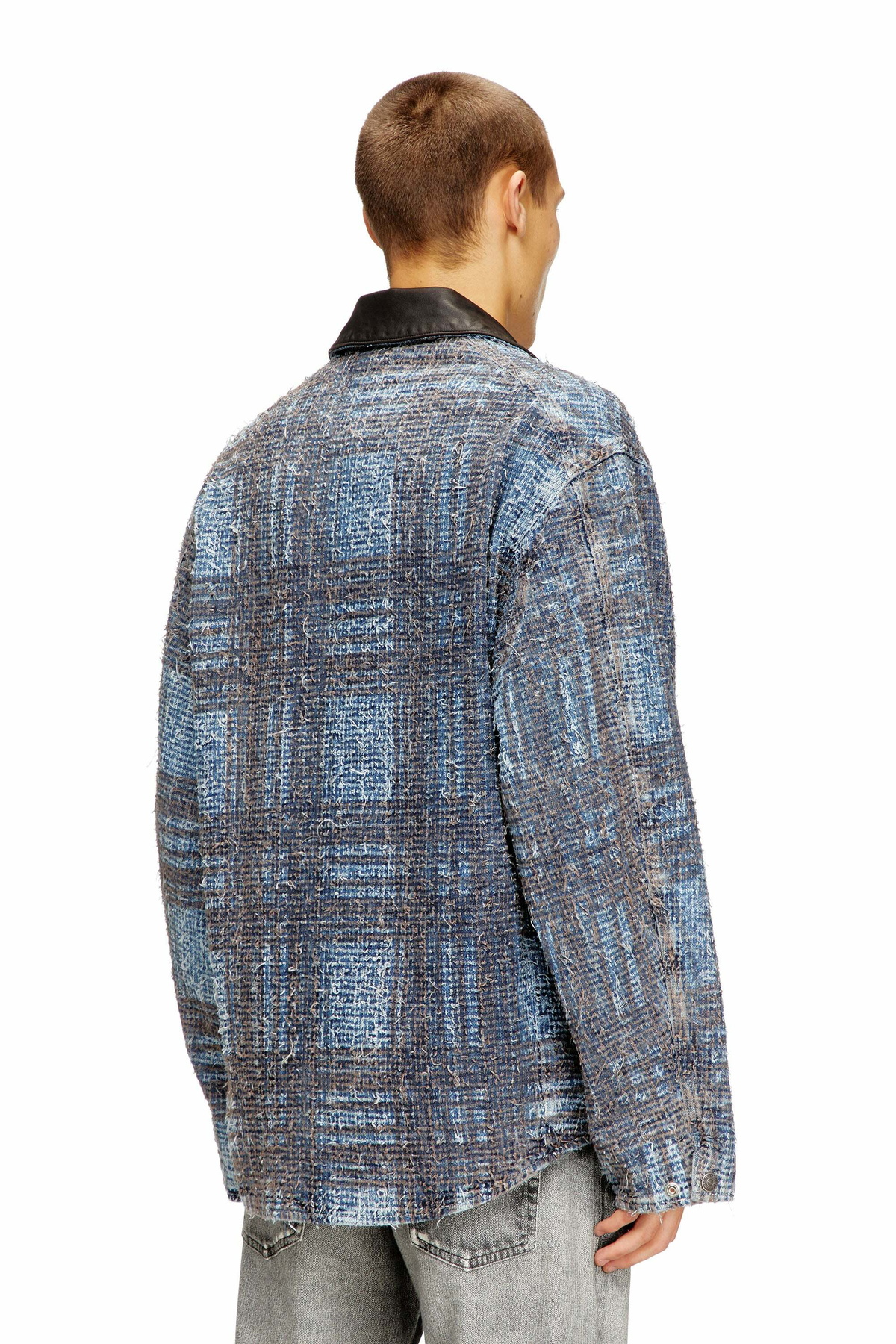 Diesel Jacket in graphic bouclé denim - Denim Jackets Mens in Multicolor