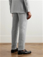 Brunello Cucinelli - Straight-Leg Pleated Puppytooth Linen Suit Trousers - Gray