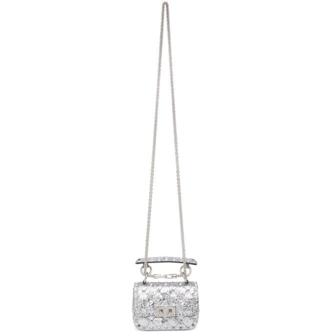 Valentino Silver Valentino Garavani Micro Rockstud Spike Bag