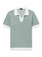 Thom Sweeney - Birdseye Cotton and Linen-Blend Polo Shirt - Green