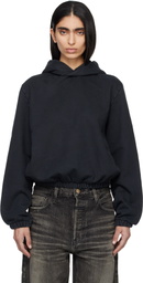 Fear of God Black Sunfaded Classic Half Raglan Fleece Hoodie