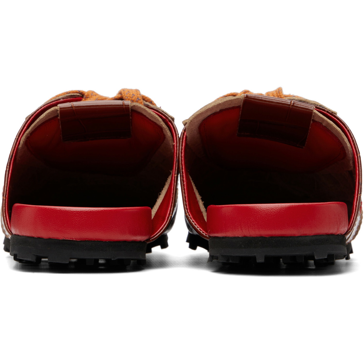 Marni Brown Croc-Effect Leather Softy Soccer Slip-On Sneakers