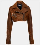 LaQuan Smith Cropped leather jacket