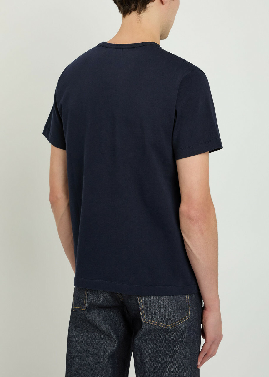 JW Anderson Ribbon Anchor Embroidered Cotton T-shirt Navy