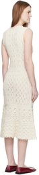 Jil Sander Off-White Pointelle Midi Dress